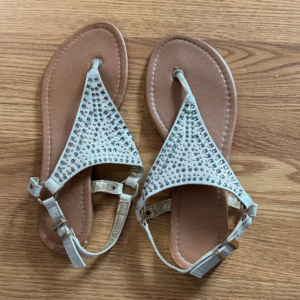 Studded Silver Sandals